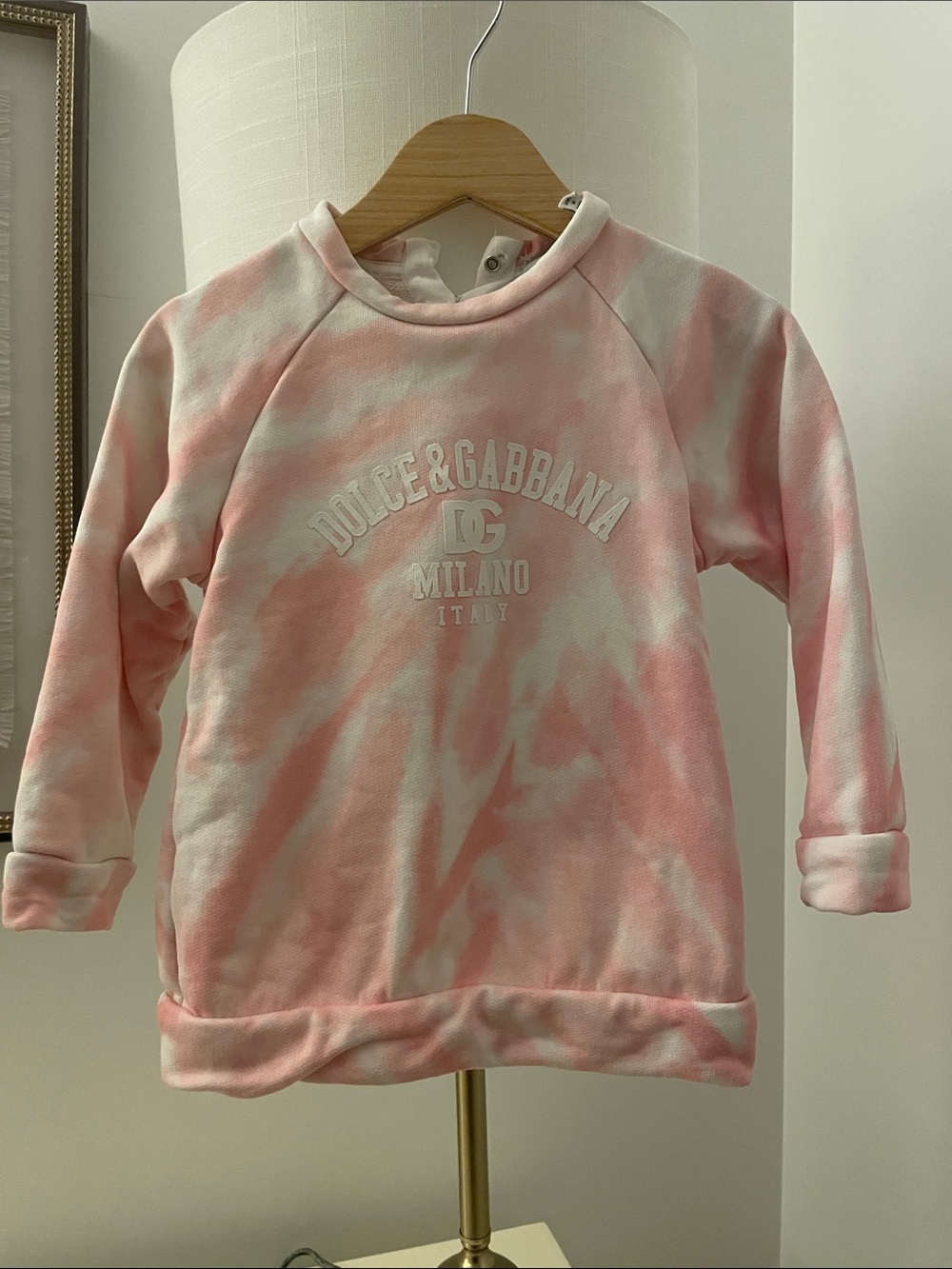 Dolce & Gabbana Pink Tie-Dye Logo Sweatshirt 18-24 Months
